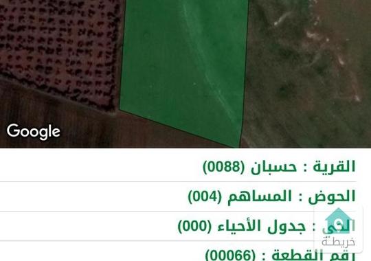 قطعة ارض في حسبان حوض ٤ المساهم تصلح مزرعة