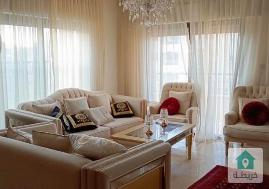 شقة مفروشة للايجار عبدون مساحة 340م طابق ثالث تشطيبات و فرش فاخر اطلالة جميلة