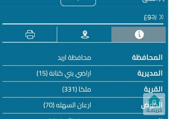 5052 متر خارج حدود البلديات في اربد - ملكا - 1200 متر من إشارة ملكا باتجاه اليسار -واجهة عل شارع 30م