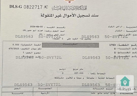 اراضي للبيع في الكرك منطقه الراشديه تبعد عن المستشفى العسكري  ٤.٥كم و عن بلديه ادر ١ كم 
