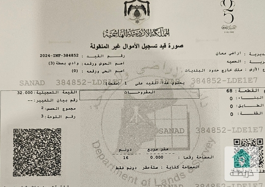 ارض للبيع في معان قرية الحسية