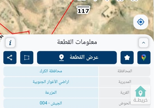 قطعة ارض مساحة 400 م للبيع في الكرك - غور الصافي
