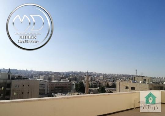 شقة جديدة طابق اخير مع روف للبيع الرابية مساحة 185م مع تراسات اطلالة جميلة بسعر مميز 