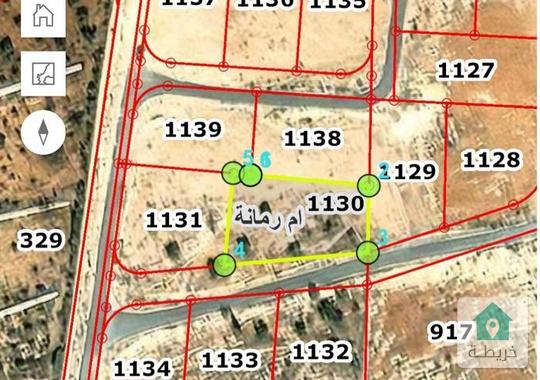 أرض سكنية 757م٢ ، ام رمانة ، شارع الاردن ، واجهة عريضة