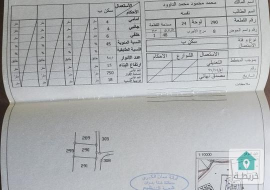 أرض على شارعين  للبيع في مرج الاجرب  شفا بدران