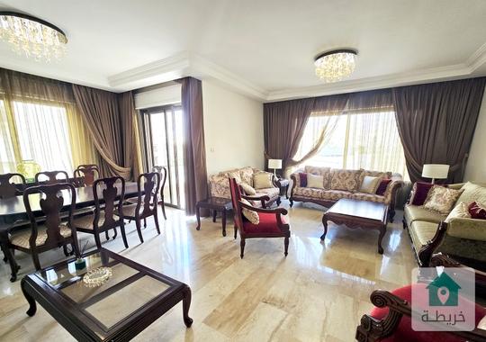 الرابية شقه مفروشه فخمة للإيجار مساحة 210 متر طابق 2 مطل