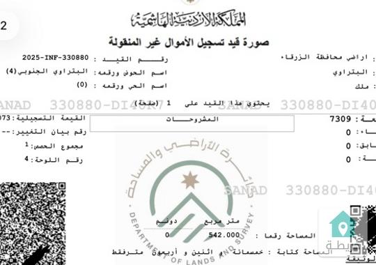 ارض مميزه للبيع في البتراوي الزرقاء 