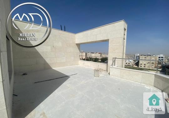 شقة دوبلكس جديدة للبيع طابق اخير مع روف ضاحية الرشيد مساحة 215م مع تراسات اطلالة رائعة بسعر مميز جدا