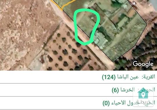 ارض للبيع  عين الباشا منطقة الخرشا 