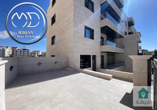 شقة دوبلكس ارضية للبيع خلدا مساحة 315م مع ترس وحديقة 150م تشطيبات و ديكورات عصرية فاخرة جديدة لم تسك