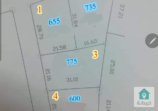 ارض مساحتها 2779م على شارعين 