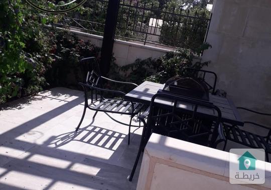 شقةارضية مفروشة للايجار خلدا مساحة 200م مع ترس و حديقة 150م تشطيبات و فرش سوبر ديلوكس بسعر مميز