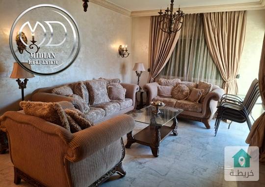 شقة مفروشة للايجار خلدا مساحة 190م طابق ثالث تشطيبات و فرش سوبر ديلوكس اطلالة جميلة بسعر مميز