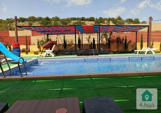 مزرعه وشاليه للايجار  السلط منطقه الصبيحي 