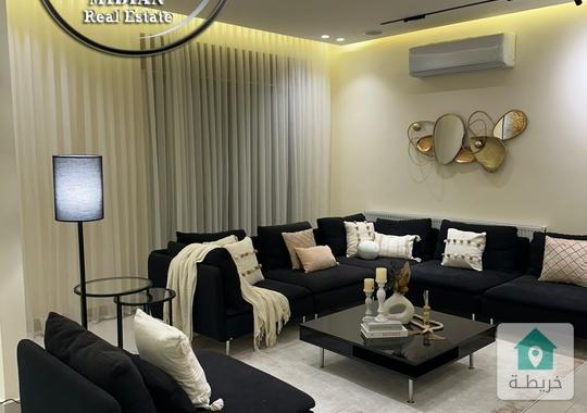 شقة مفروشة للايجار خلدا مساحة 160م طابق ثاني تشطيبات و ديكورات فندقية فرش فاخر جدا اطلالة جميلة