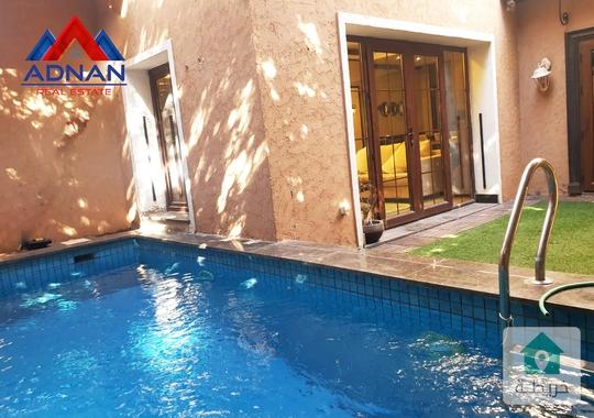 عبدون شقة أرضية مفروشة دوبلكس مع مسبح للايجار المفروش 3 نوم