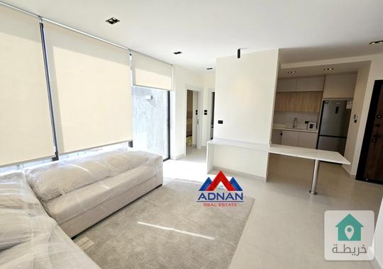 الصويفيه رووف مفروش للإيجار السنوي مساحة 70 متر مع تراس مطل