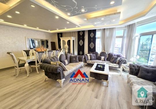 الرابيه شقه مفروشة بالكامل للإيجار مساحة 210 متر طابق ثاني