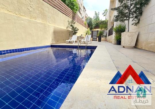 جبل عمان شقة مفروشة بالكامل للإيجار 3 نوم من ضمن كمباوند  مسبح ونادي رياضي 