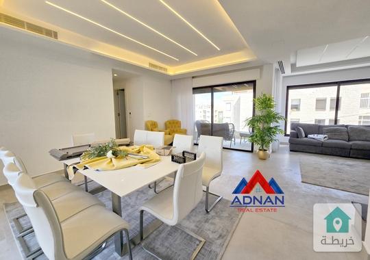 الدوار الخامس شقة مفروشة جديدة  modern   للإيجار السنوي مكونه من 3 نوم 