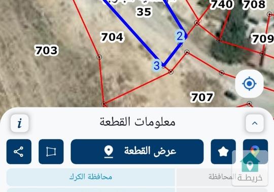 قطعة أرض للبيع الكرك منطقة الهاشمية 