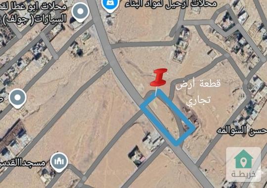 قطعة أرض تجارية على شارع الزرقاء جرش الرئيسي مقابل ابو الزيغان و رحيل واجهة 100 متر