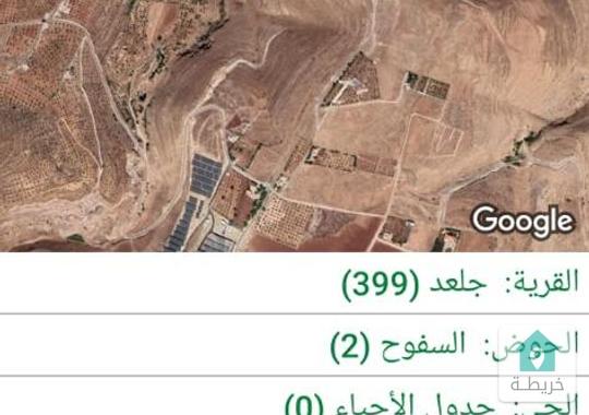 ارض في جلعاد السلط مطلة علي سد الملك طلال