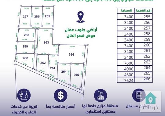 قطع اراضي للبيع بالاقساط فسي منطقة خان الزبيب